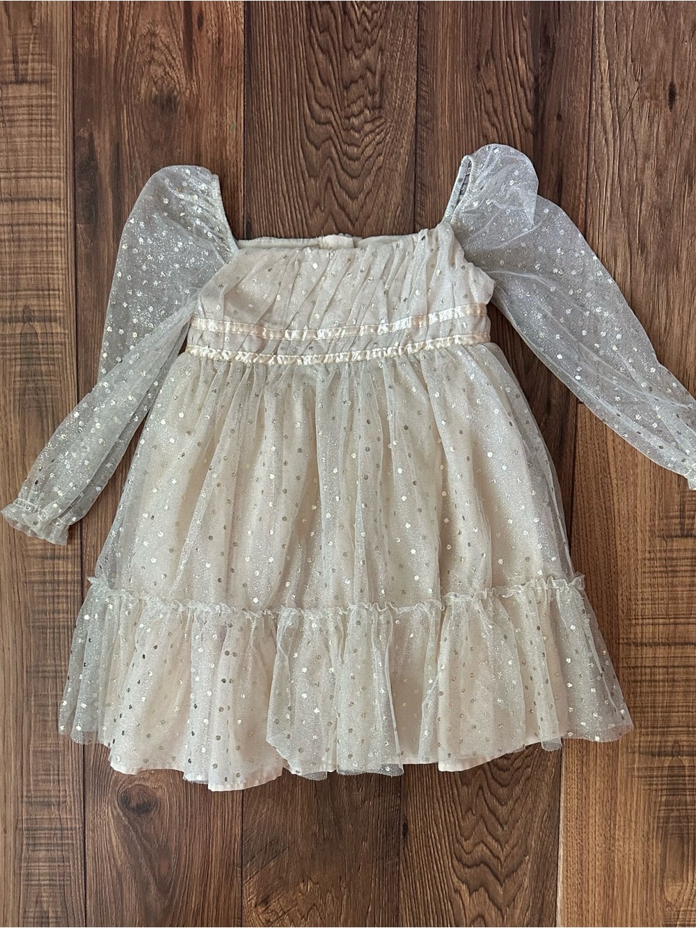 cupcakes & cashmere Cream Tulle Sparkle Party Dress